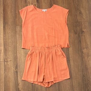 Women's coral Two-Piece Set